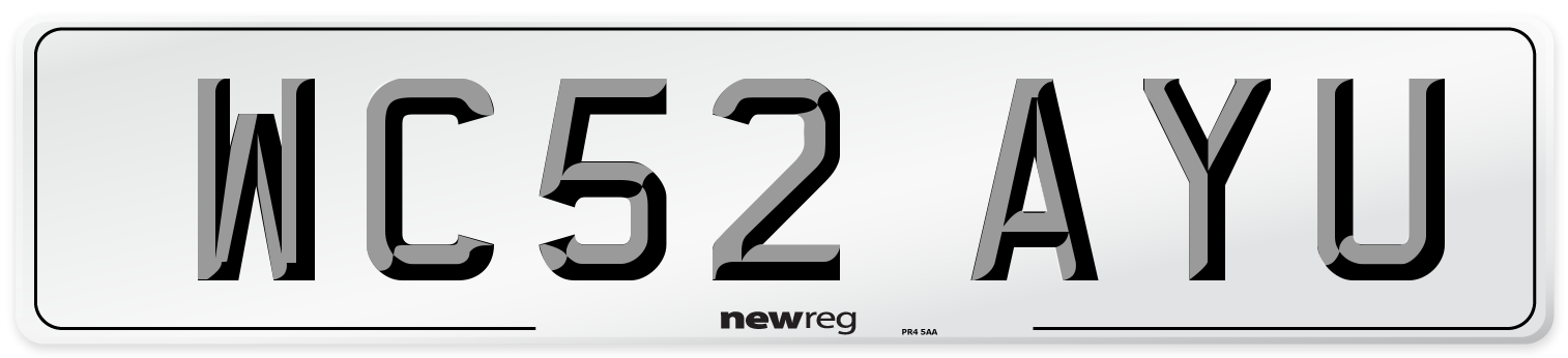 WC52 AYU Number Plate from New Reg